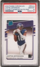 2020 Panini Chronicles Clearly Donruss Justin Jefferson Rated Rookie PSA 10