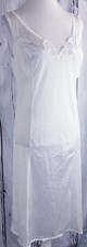 VTG Nancy King Lingerie Dress Full Slip Lace Nylon Nightgown 2153 White Size 34