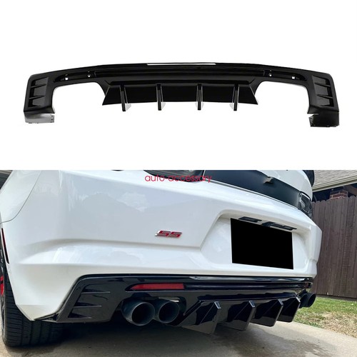 For Chevy Camaro SS LT LS 2016-2024 Painted Blk Rear Bumper Lip Diffuser Spoiler - Picture 19 of 20