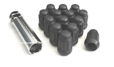 (16) MATTE BLACK SPLINE DRIVE TUNER M12x1.5 CLOSED END LUG NUTS LOCK KEY 12x1.5