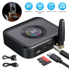 Bluetooth 5.1 NFC Receiver Wireless 3.5mm Jack Adapter AUX to 2 RCA Audio Stereo