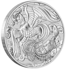 Australia 1 oz Chinese Myths & Legends Phoenix 2022  Silver BU Coin in capsule