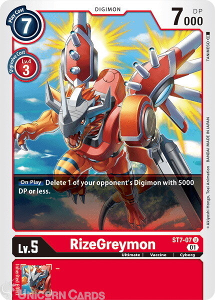 ST7-07 RizeGreymon Uncommon Mint Digimon Card