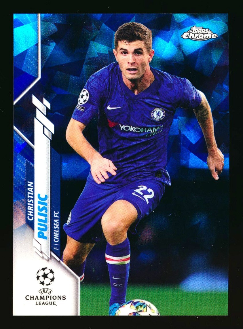 2019-20 TOPPS CHROME SAPPHIRE UEFA #47 CHRISTIAN PULISIC REFRACTOR CHELSEA SP!