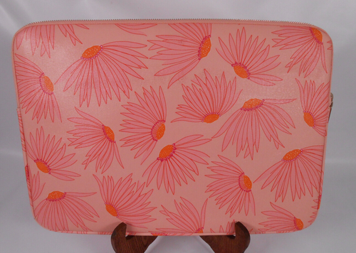 Kate Spade Falling Flower Laptop Sleeve Zipped Printed PVC - Floral Daisy Coral - Picture 3 of 12