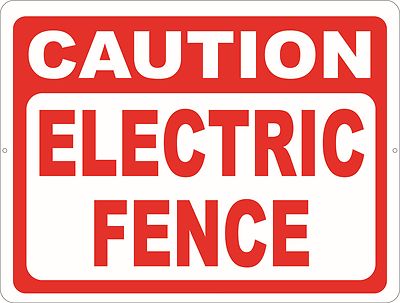 Caution Electric Fence Sign. Size Options. Potential Shock Hazard Electrical