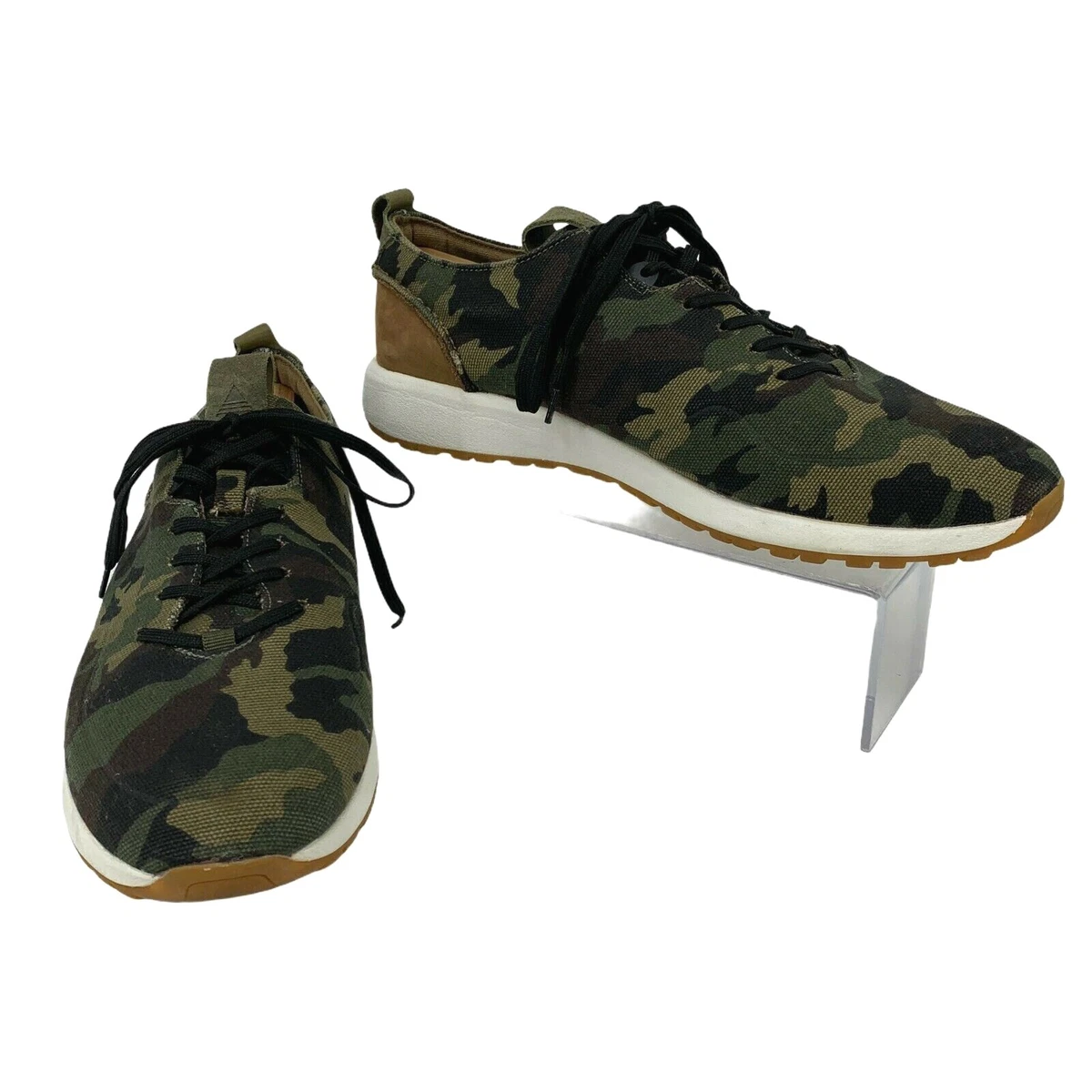 Aldo Camouflage Canvas Sneakers Men s Size 13 Leather Back Low Top