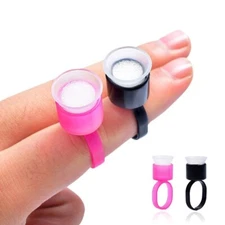 Tattoo Ink Ring Cups Glue Cap with Sponge Microblading Pigment Cup Tattoo Tool
