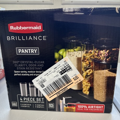 Rubbermaid 8pc Brilliance Pantry Food Storage Container BPAfree Stain