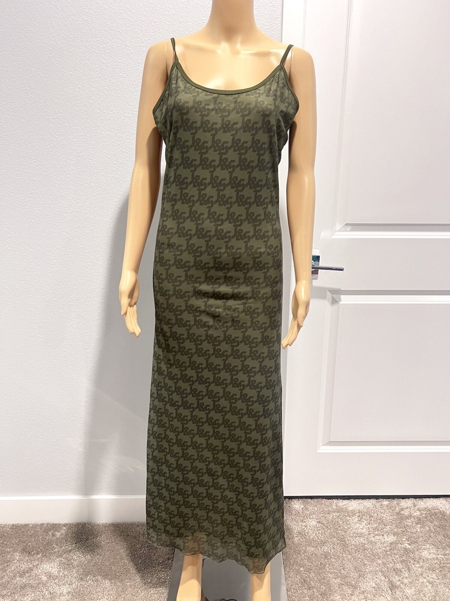 Jagger & Stone Jgr Stn Demi Mesh Adjustable Straps Maxi Dress Green Size US  10 | eBay