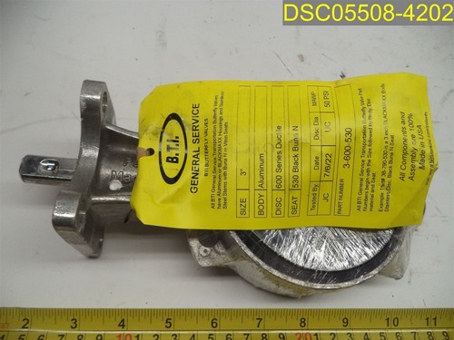 3-600-530 BUTTERFLY VALVE, 3", ALUMINUM BODY, DUCTILE DISC, BUNA SEAT B.T.I. - Picture 2 of 6