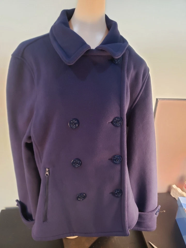 Chaquetón polar azul de doble botonadura Nautica XXL para mujer Foto 2 de 4