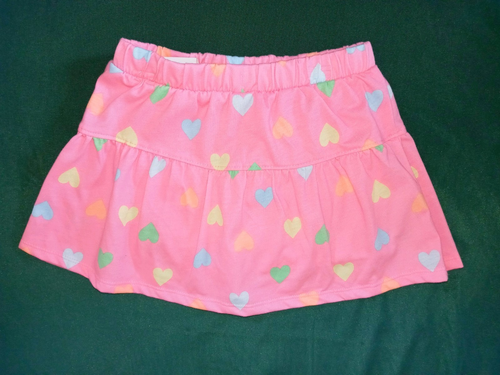 365 KIDS GARANIMALS Girl sz 4 Pink Hearts Scooter Skort (Skirt/Short) Front Bow - Picture 3 of 3