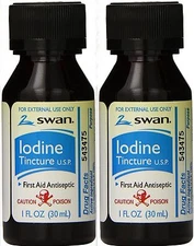 Swan 2% Iodine Tincture  1oz ( 2 pack ) GERIMED --