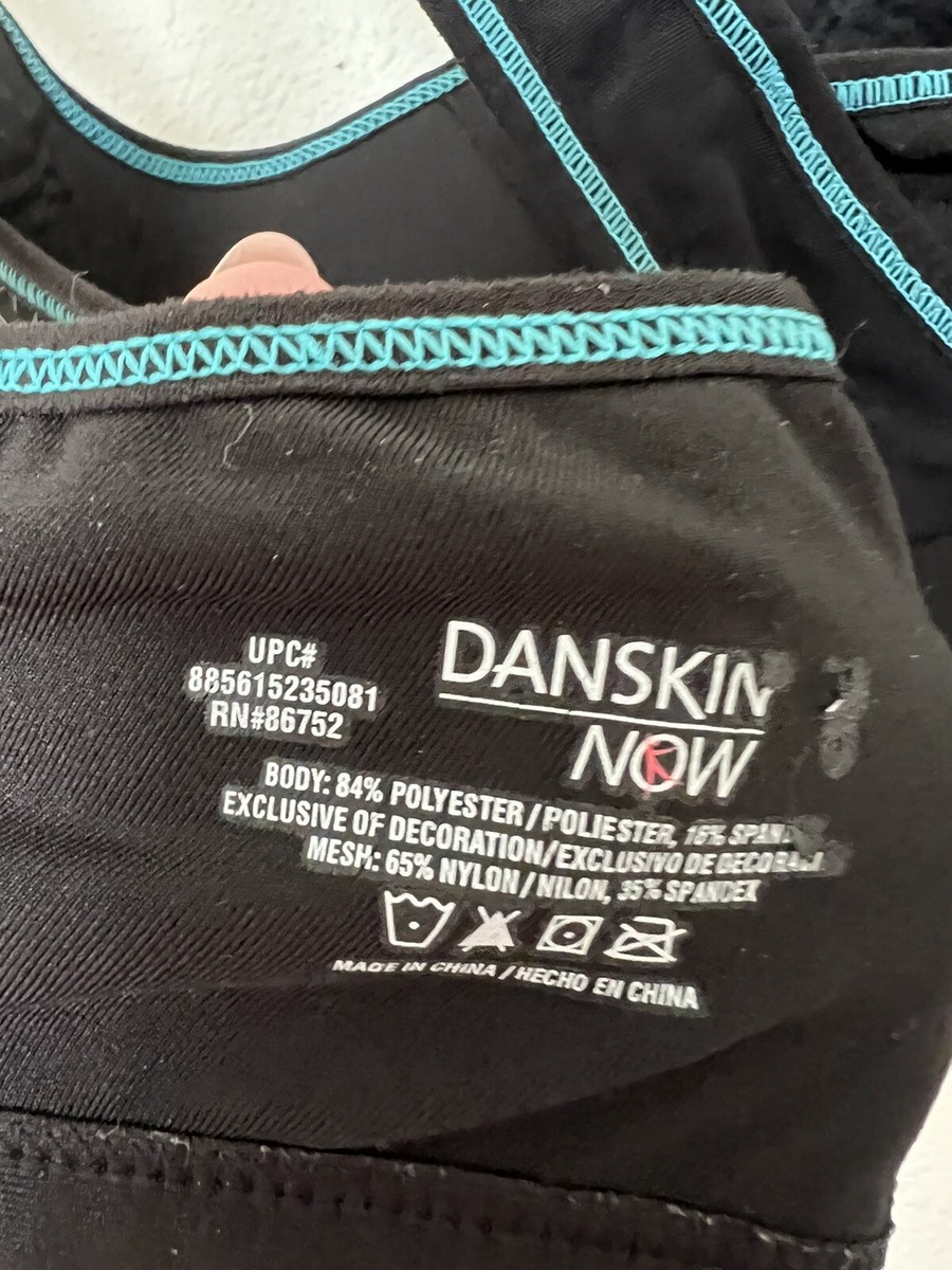 Danskin Now Women Black Polyester Soft Padded Cups Crossback Sports Bra  Size 36D