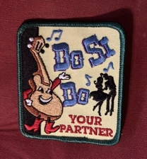 Girl Scouts GSA Do Si Do Your Partner Square Dancing Music Boot Cowboy Hat Patch