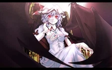 Anime dress gray hair hat red eyes remilia scarlet Custom Gaming Mat Desk