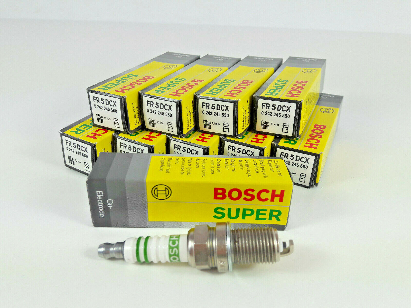 1x BOSCH Spark Plug FR5DCX 0242245550 SUPER 1,1mm GAP