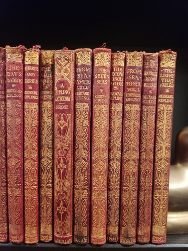 Rudyard Kipling Red Leather Cover Literature Collection (1918-1930), 25 Volumes - Picture 5 of 10