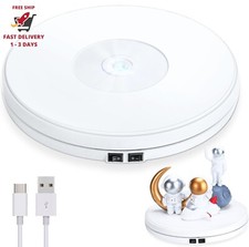 Soporte giratorio eléctrico blanco de 10 pulgadas con LED,carga central de 20 kg