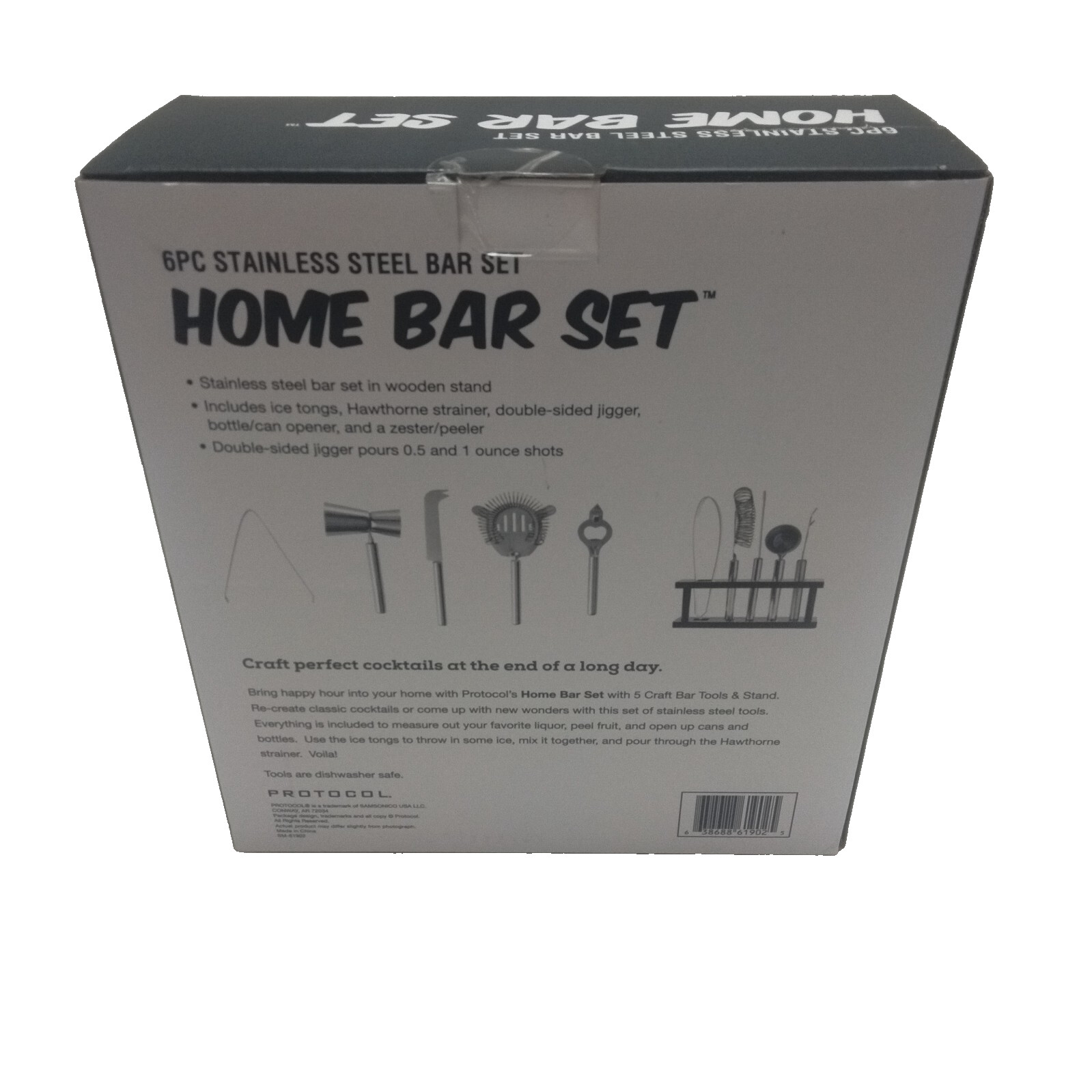 Bar Set – Protocol 6-Piece Stainless Steel Home Bartender Kit