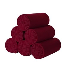 Fleece Throw Blanket 6 Pack Blankets Bulk Pack of 6 - 50 x 60 inch Burgundy