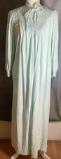 1970s Christian Dior Loungewear Mint Green Robe Housecoast Size MEDIUM Zip Front