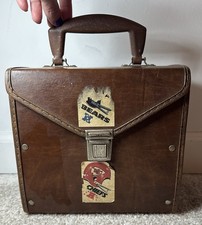 Vintage RECORD CASE for 7" 45 RPM SINGLES brown box vinyl storage carrier 1970s