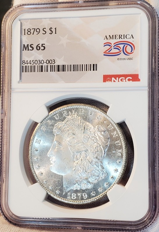 * 1879 S * NGC MS65 BLAZING ICY WHITE GEM! GORGEOUS PQ MORGAN SILVER DOLLAR #003