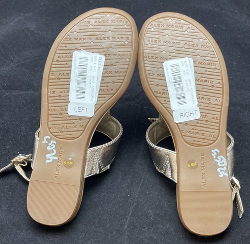 Alex Marie Silver Sea Star Starfish Flat Thong Sandals Size 5.5 Rhinestone - Picture 7 of 9