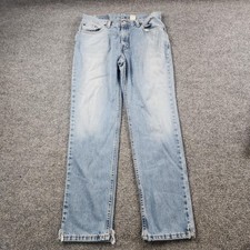 Vintage Levis 510 Jeans Womens 12M Mis Blue Denim Black Batwing Made in USA Y2K