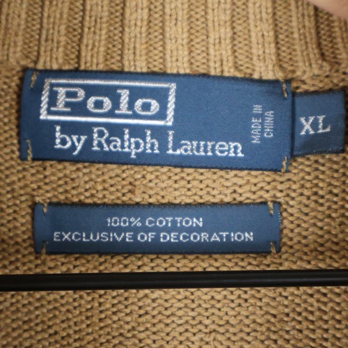 Polo Ralph Lauren 1/4 Zip Pullover Sweater Wheat XL 24.5x27.5 - Picture 4 of 21