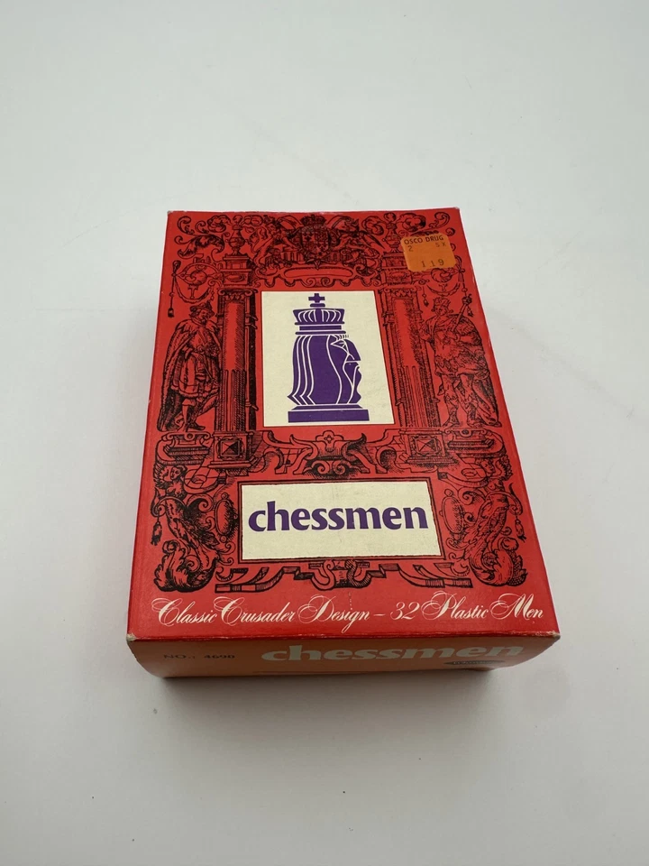 Juego de diseño clásico cruzado de ajedrez vintage Whitman #4690 Hong Kong = negro/blanco Foto 2 de 4