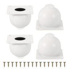4 Pack Round Metal Furniture Legs for Dresser Sofa and Cabinet(2.36" White)