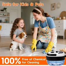 Efficient Portable Steam Cleaner 2500W with 6 Speed Setting in White Finish