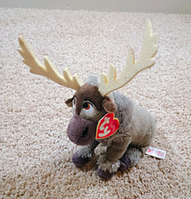 TY Sparkle Sven Plush Disney Frozen Reindeer Stuffed Animal Beanie Baby 2015 
