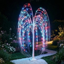 5FT Lighted Weeping Willow Tree 216 LED Artificial Willow Tree Multi 32 Color
