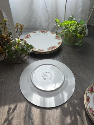 Retroneu English Roses Prestige3028 Fine China Salad Dessert Plates Cottagecore
