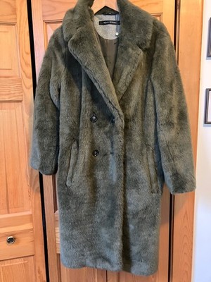 Marco Polo Olive Green Faux Fur Teddy Coat