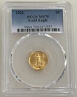 New Listing2002 $5 American Gold Eagle PCGS MS70