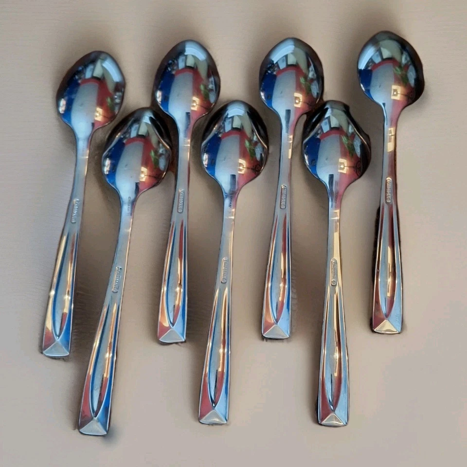 Juego de 7 cucharas soperas de cena Oneida LINCOLN de acero inoxidable brillante Foto 2 de 3