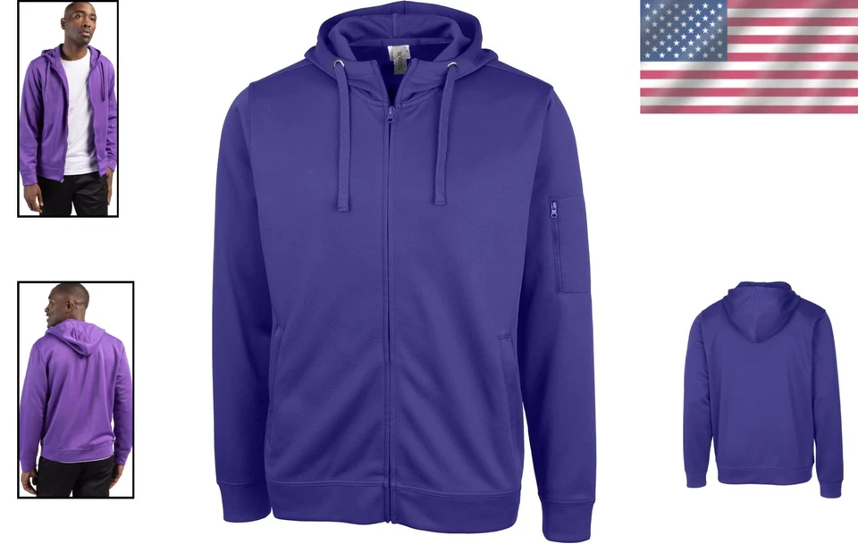 Spin Dyed Polyester Hoodie in Royal Purple - Image 2 of 4
