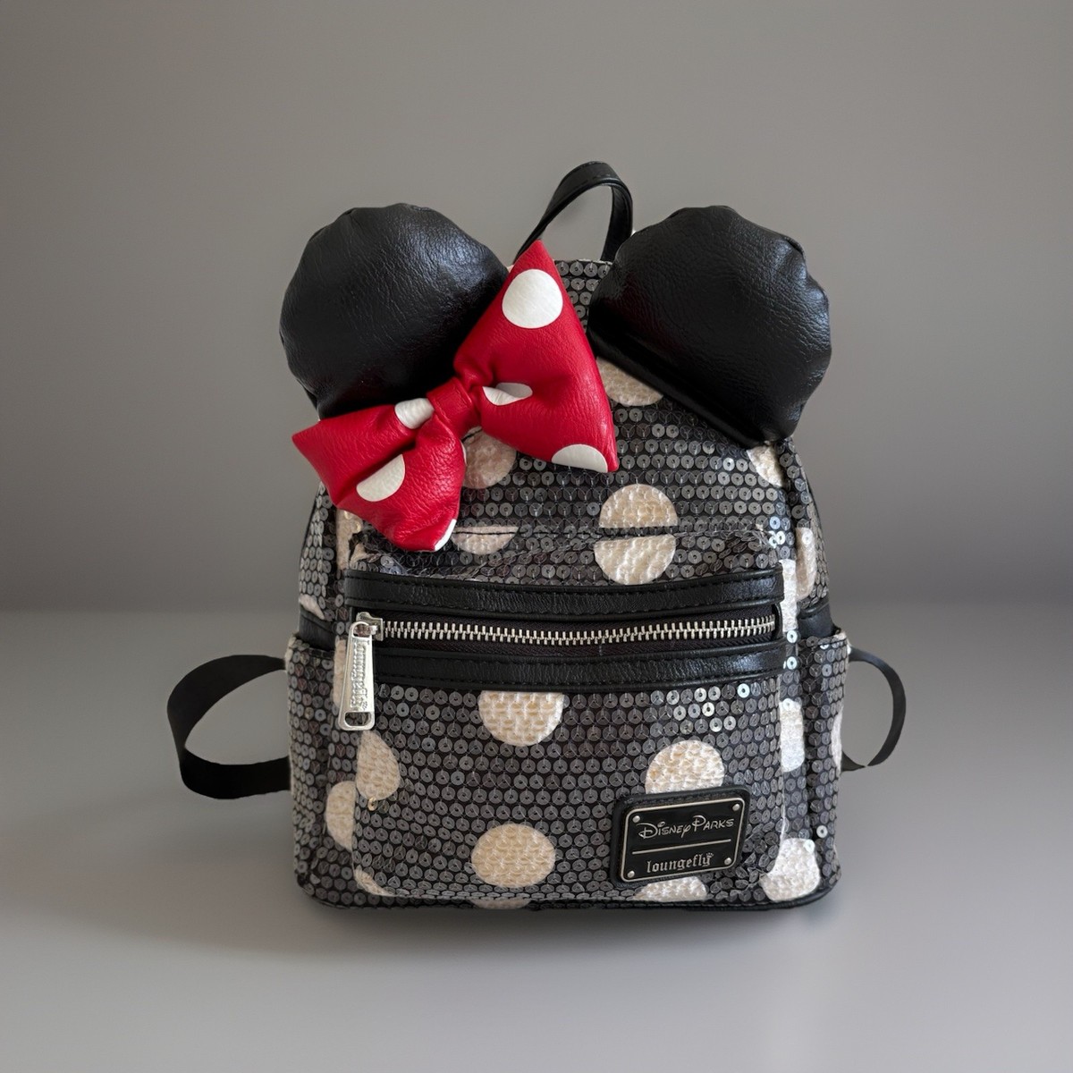 disney parks mini backpack by loungefly x Mickey & Friends Forward Backward & Wallet Set esistible Adorned with shimmering purple sequins Minnie Mouse Sequined Loungefly Mini