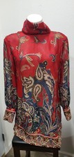 Soft Surroundings Paisley Park Long Sleeve Tunic Sz S semi-sheer colorful