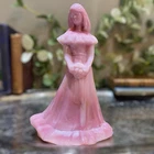 Vintage Fenton Rosalene Pink Bridesmaid Art Glass Figurine