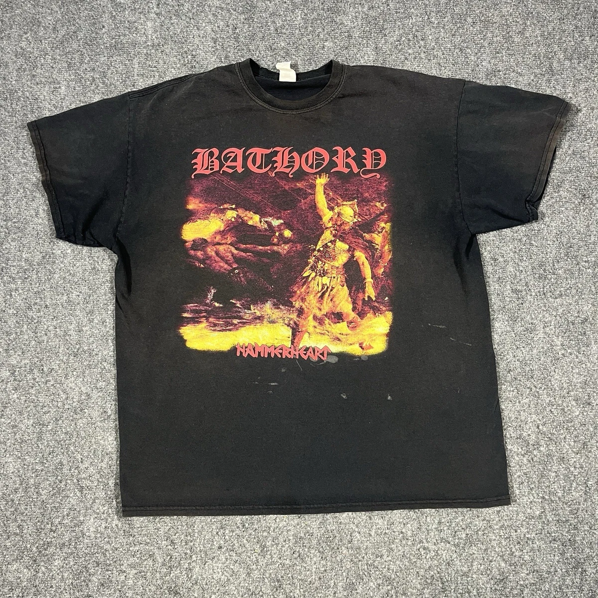 T-Shirt Officiel Bathory 'Hammerheart' - Noir, 100% Coton, Coupe Regular - Neuf Avec étiquettes