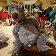 Disney Store Jungle Book BALOO Plush Stuffed Bear 13" sitting Vintage bean bag