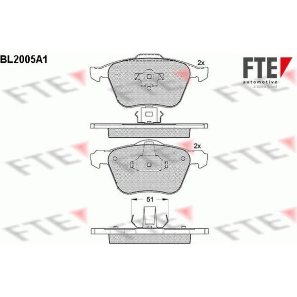 FTE 9010590 Bremsbelagsatz FüR Volvo XC90 V70 275 285-image