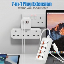 MULTI 8-PORTS USB PHONE CHARGER SOCKET FAST CHARGING STATION ADAPTER 3A UK STOCK
