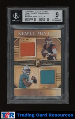 2020 Gold Standard Joe Burrow Tua Tagovailoa Newly Minted #/249 BGS 9